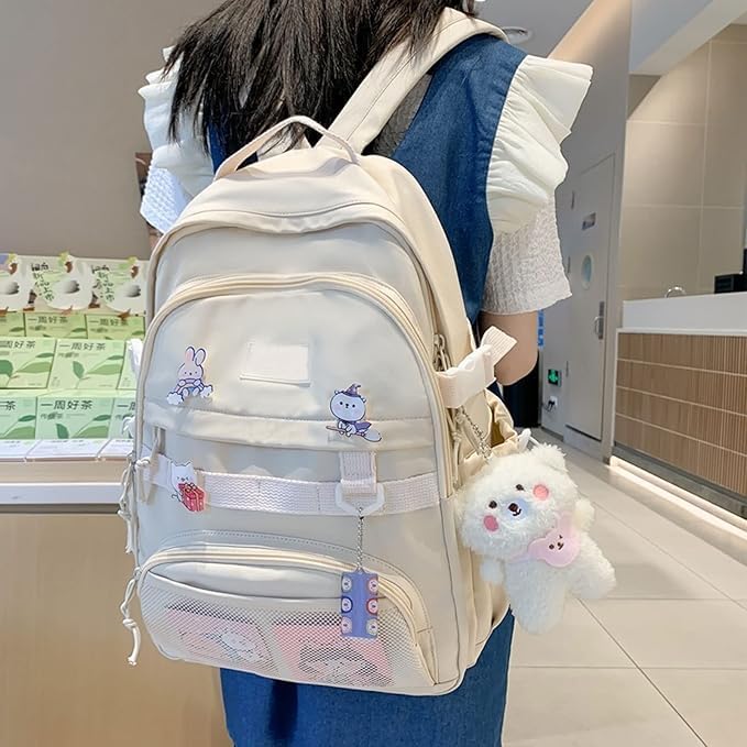 **Stylish Kawaii Girls Backpack - Large Capacity Japanese Aesthetic Laptop Bag for School, College & Travel - Water-Resistant Cute Bookbag for Teens (Multi-Color) - Perfect for Daily Use, Campus Life & Weekend Trips**