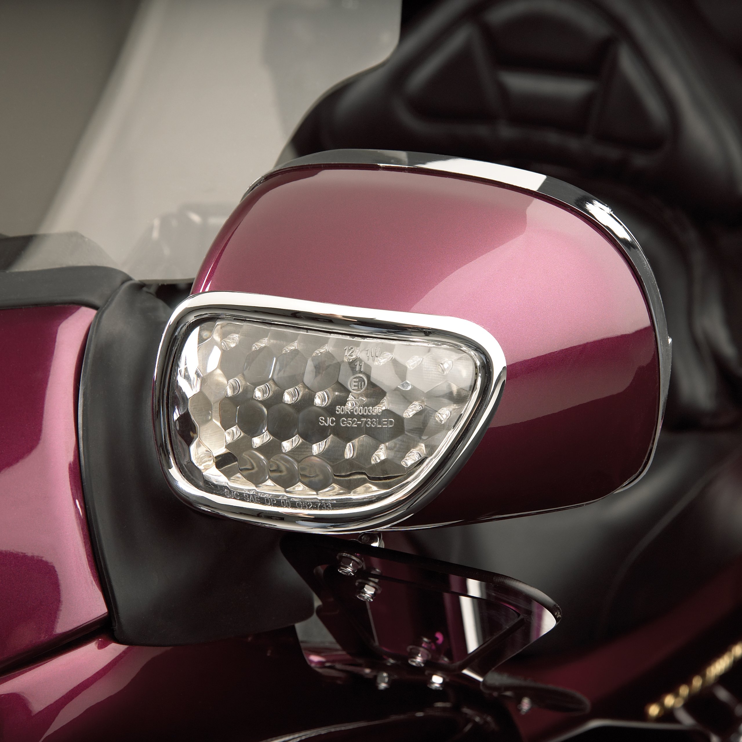 Chrome LED Turn Signal Light 52-743 - Clear for Motorcycles
