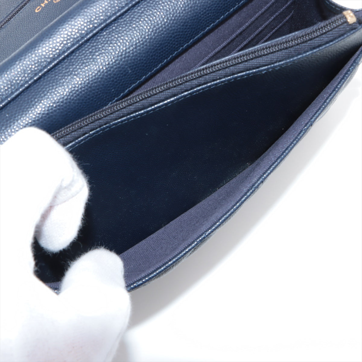 Chanel Caviar Leather Wallet On Chain WOC Crossbody Bag in Navy Blue with Microchip - Perfect for Evening Events, Travel & Everyday Luxury Accessory