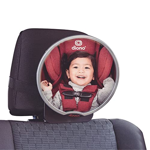 Diono Easy View Baby Car Mirror - Adjustable 360° Rotating Safety Car Seat Mirror for Rear Facing Infants | Shatterproof & Crash Tested | Wide Crystal Clear View | Perfect for Road Trips & Daily Commutes with Baby