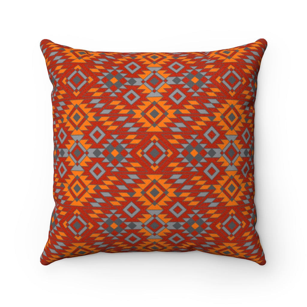 Faux Suede Square Pillow - Redrock Canyon Color Decorative Throw Pillow for Sofa, Bed & Living Room