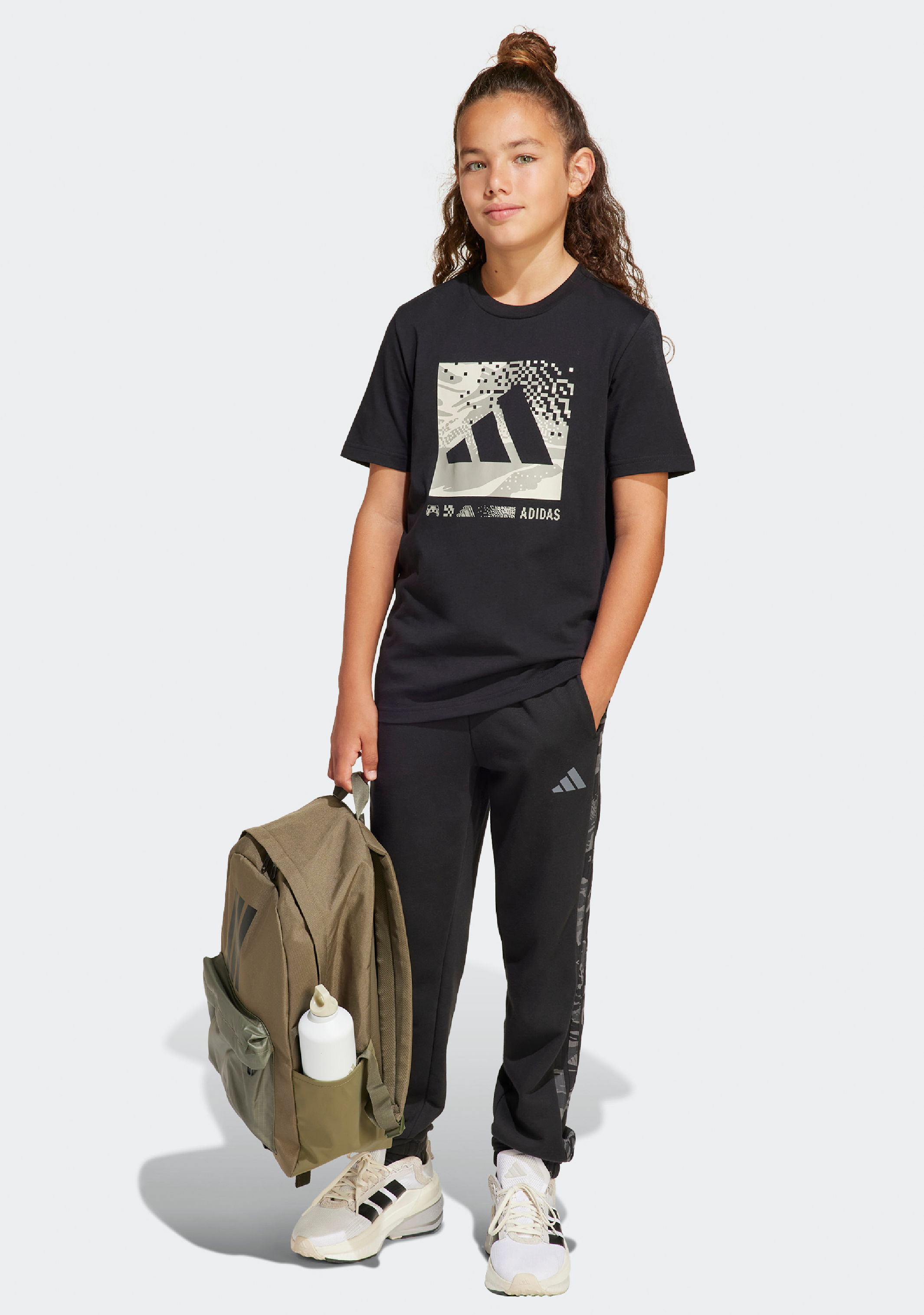Adidas Kids' Camo Logo T-Shirt - Comfortable Cotton Tee for Boys & Girls - Perfect for School, Play & Everyday Wear