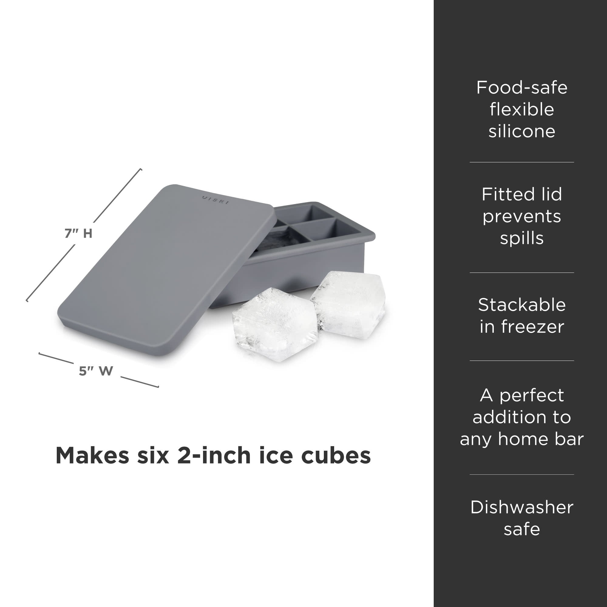 Premium Silicone Ice Cube Tray with Lid - BPA Free, Leak Proof, Flexible Design for Perfect Ice Cubes - Ideal for Cocktails, Smoothies, and Home Bar Use