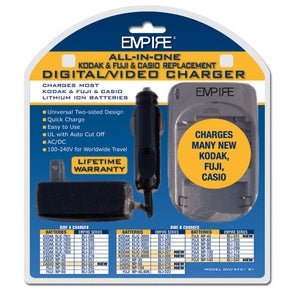 Universal AC/DC Battery Charger for Kodak, Fuji, Casio Cameras - Fast Charging & Safe Power Supply for Travel, Home, and Professional Photography