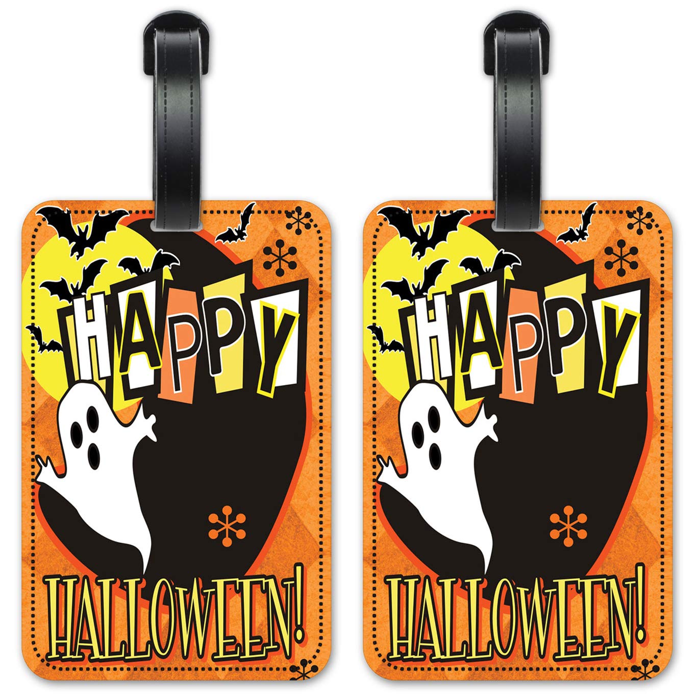 Ghost Luggage ID Tags - Durable Suitcase Identification Cards Set of 2 - Perfect for Travel, Airports & Lost Baggage Protection
