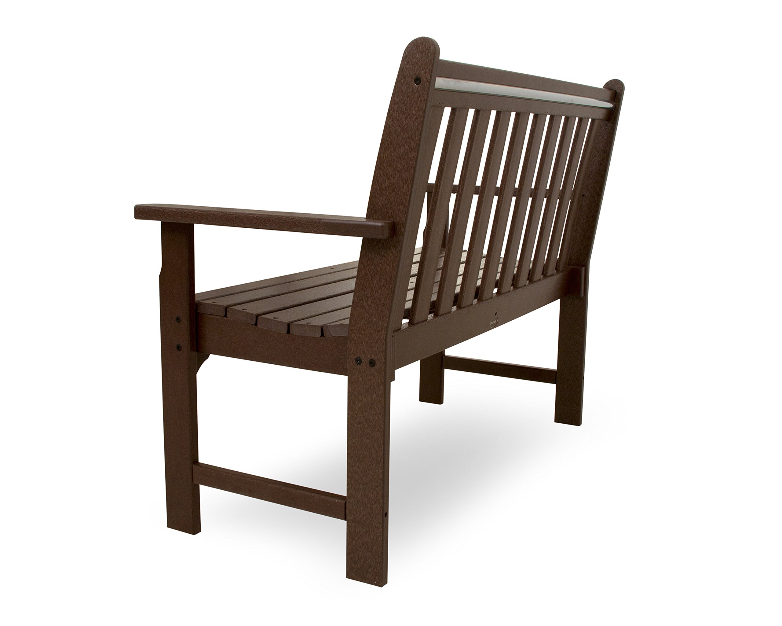 POLYWOOD GNB48MA 48-Inch Vineyard Outdoor Bench in Mahogany - Durable & Weather-Resistant Patio Furniture for Garden, Deck, and Backyard