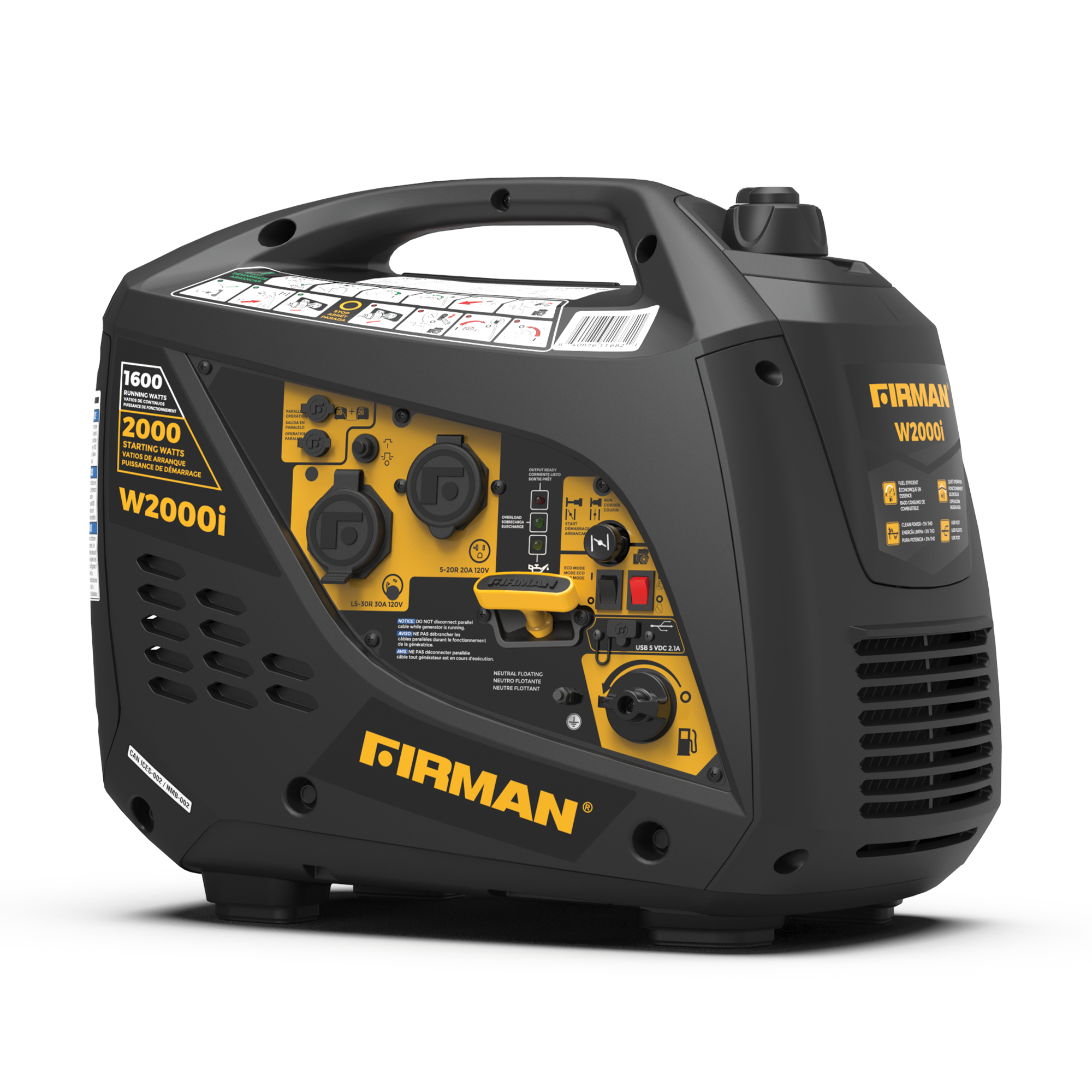 Refurbished 2000W Gas Inverter Generator with Recoil Start - Portable Power for Camping, Emergencies & Outdoor Activities