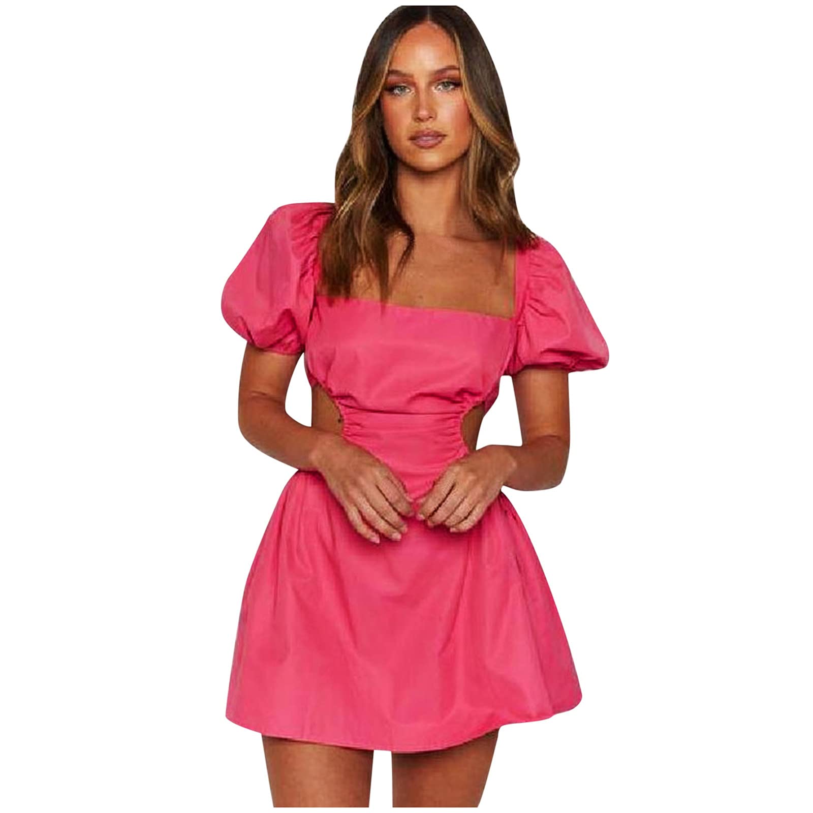 Elegant Adjustable Backless Tunic Dress for Women - Breathable Lace Summer Dress with Elastic Waist - Perfect for Beach, Party & Casual Outings