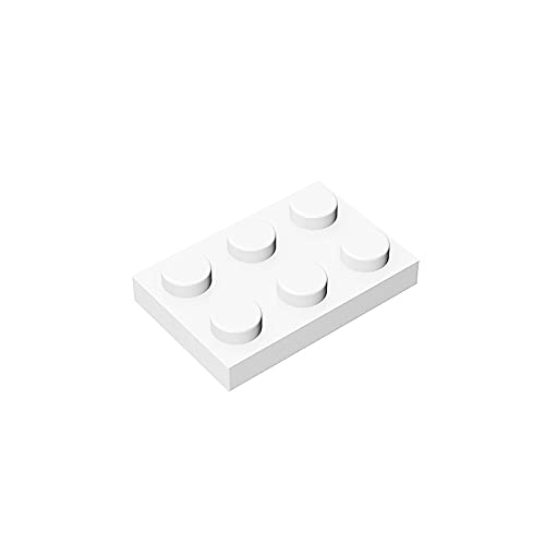 Gobricks GDS-510 2x3 Plate - 30PCS White (090) - Compatible with Lego 3021 & Major Brick Brands - Building Blocks for DIY Projects, Model Construction & STEM Education Toys