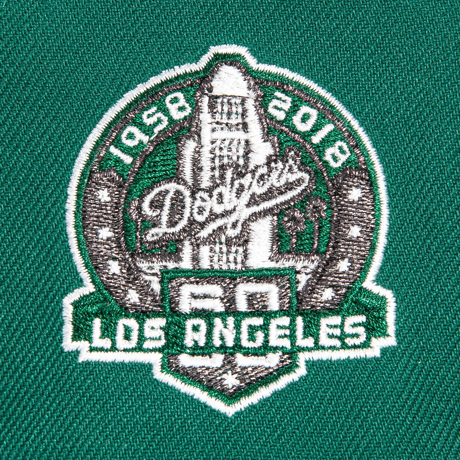 New Era 59Fifty Los Angeles Dodgers 60th Anniversary Patch Upside Down Snapback Hat - Green, Black & White - Perfect for Baseball Games, Streetwear & Sports Fan Collections