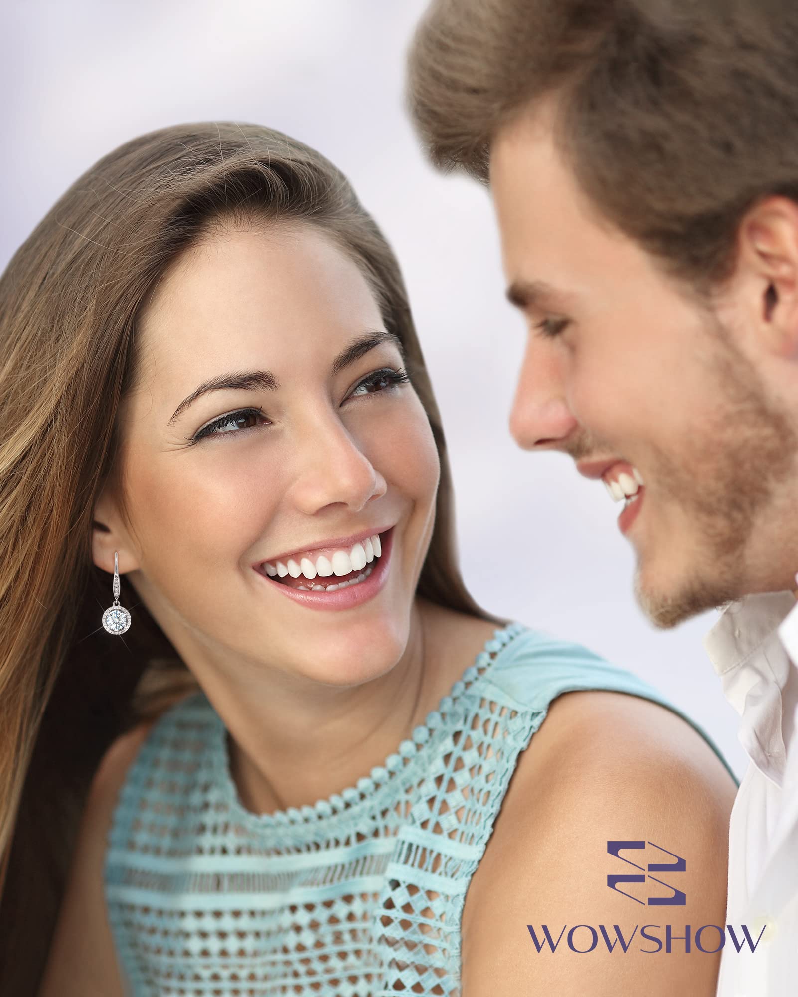 Wowshow 3ct & 4ct Moissanite Leverback Earrings for Women - 925 Sterling Silver Dangle Drop Earrings with Certificate | Perfect Birthday & Mother's Day Gifts | Elegant for Weddings, Parties & Special Occasions