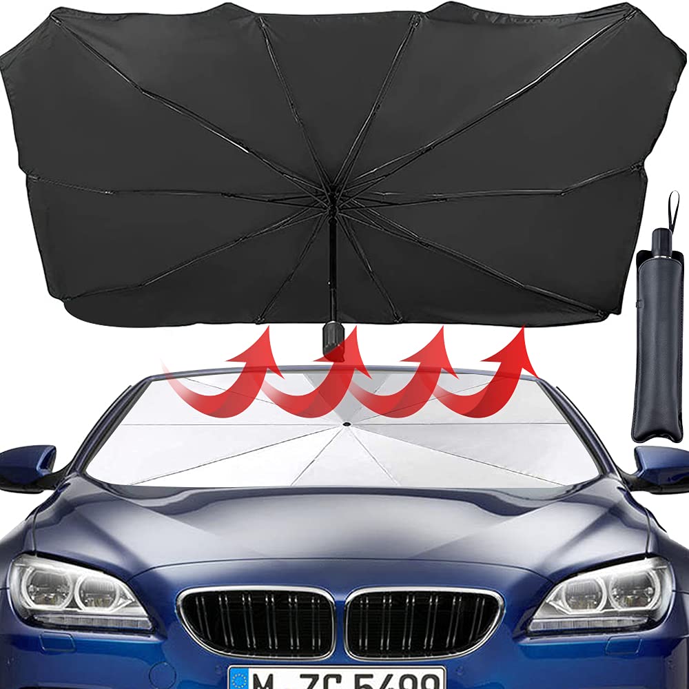 Premium Car Windshield Sun Shade - UV Blocking & Heat Reflective Foldable Sunshade for SUV, Sedan & Truck | Keep Vehicle Cool | Perfect for Parking, Road Trips & Summer Protection