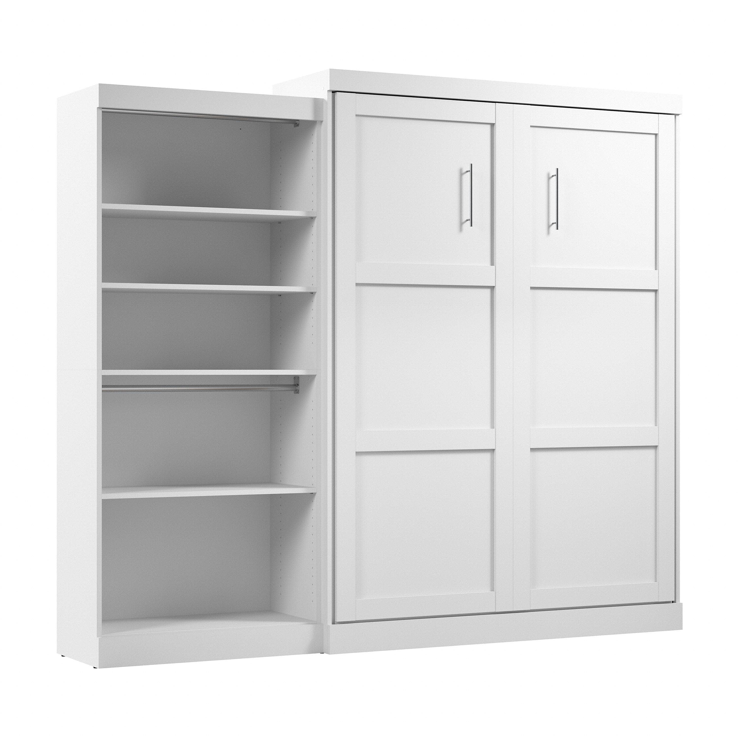 Pur Queen Murphy Wall Bed with Closet Organizer (101W) - 7 Color Options | Space-Saving Wall Bed for Small Apartments, Guest Rooms & Home Offices