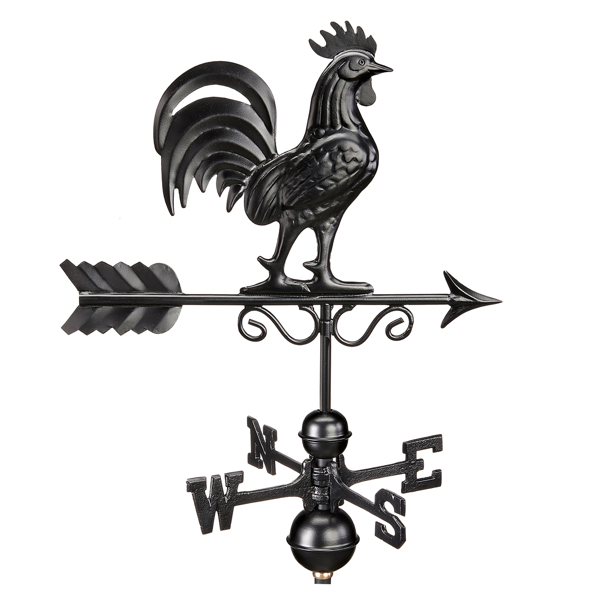 Black Aluminum Bantam Rooster Weathervane - Classic Farmhouse Decor for Garden, Barn, or Roof - Durable Outdoor Weather Resistant Design