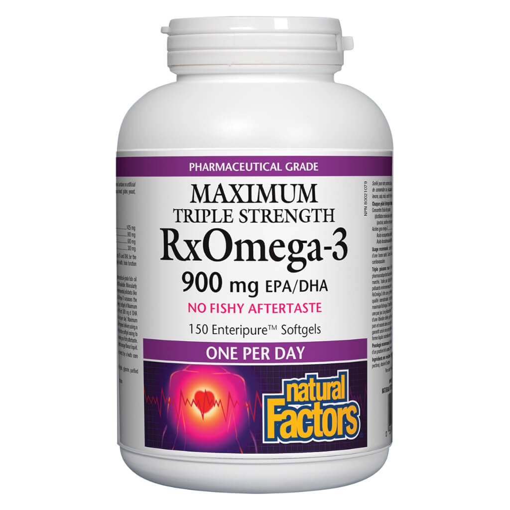 Rx Omega 3 Maximum Triple Strength 900 mg Fish Oil Supplement - Supports Heart, Brain & Joint Health - Premium EPA DHA for Adults - Daily Wellness & Active Lifestyle