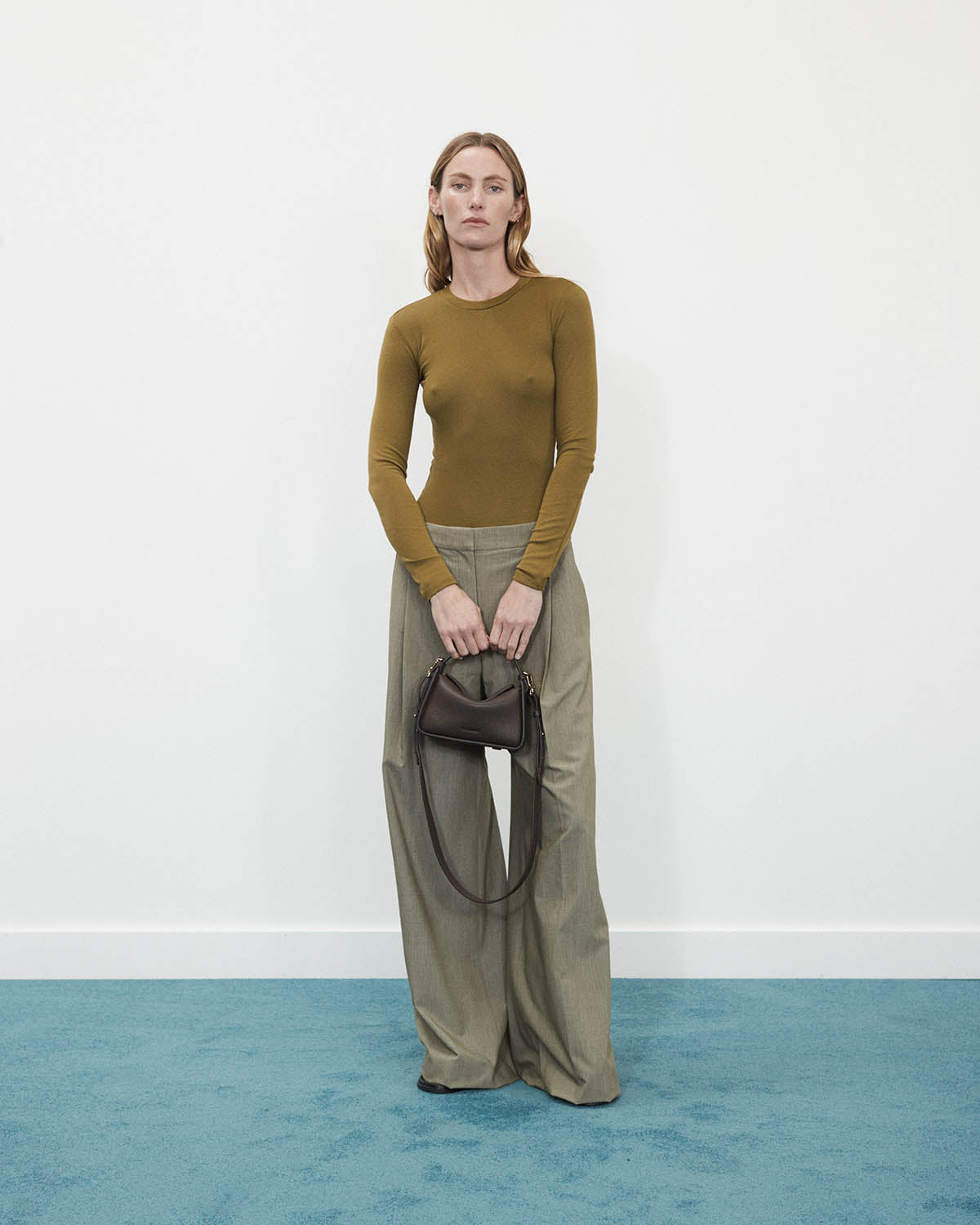 Mini Clementine Crossbody Bag in Charcoal Pebbled Leather with Gold Hardware - Perfect for Everyday Use, Work, and Evening Outings