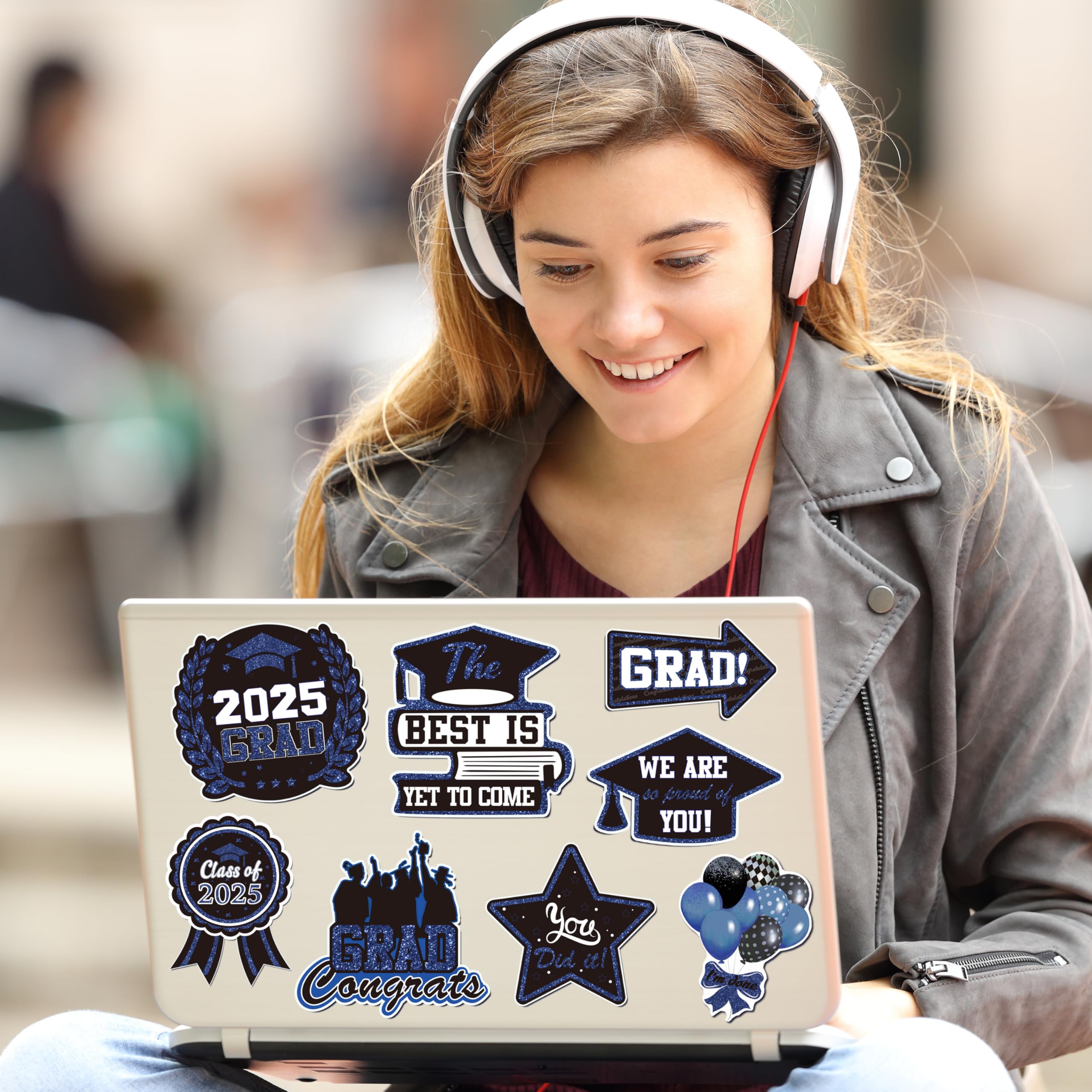 2025 Graduation Car Magnets 25Pcs - Class of 2025 Magnetic Decals for Cars, Refrigerators & Garage Doors - Blue Graduation Party Decorations - Perfect for Graduation Parades, Parties & Celebrations