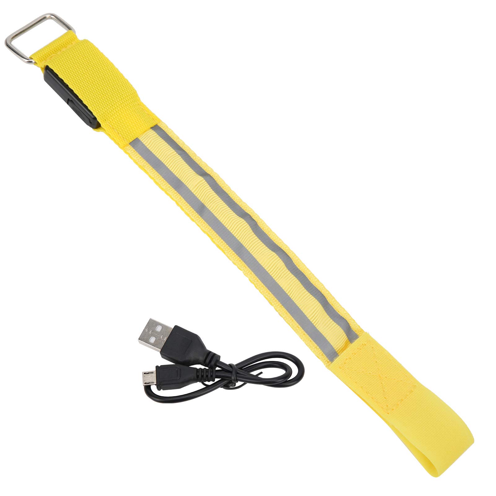 Reflective LED Armband with Double Luminous Strips - USB Rechargeable Safety Light for Night Running, Jogging, Cycling & Outdoor Activities - High Visibility for Runners, Walkers & Bikers