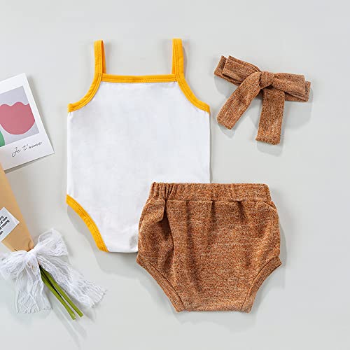 Newborn Baby Girl Clothes Set - Cute Infant Romper with Headband & Tank Top Shorts Outfit | Summer Rainbow Cotton Outfits for Newborns | Perfect for Photoshoots, Birthday Parties & Daily Wear