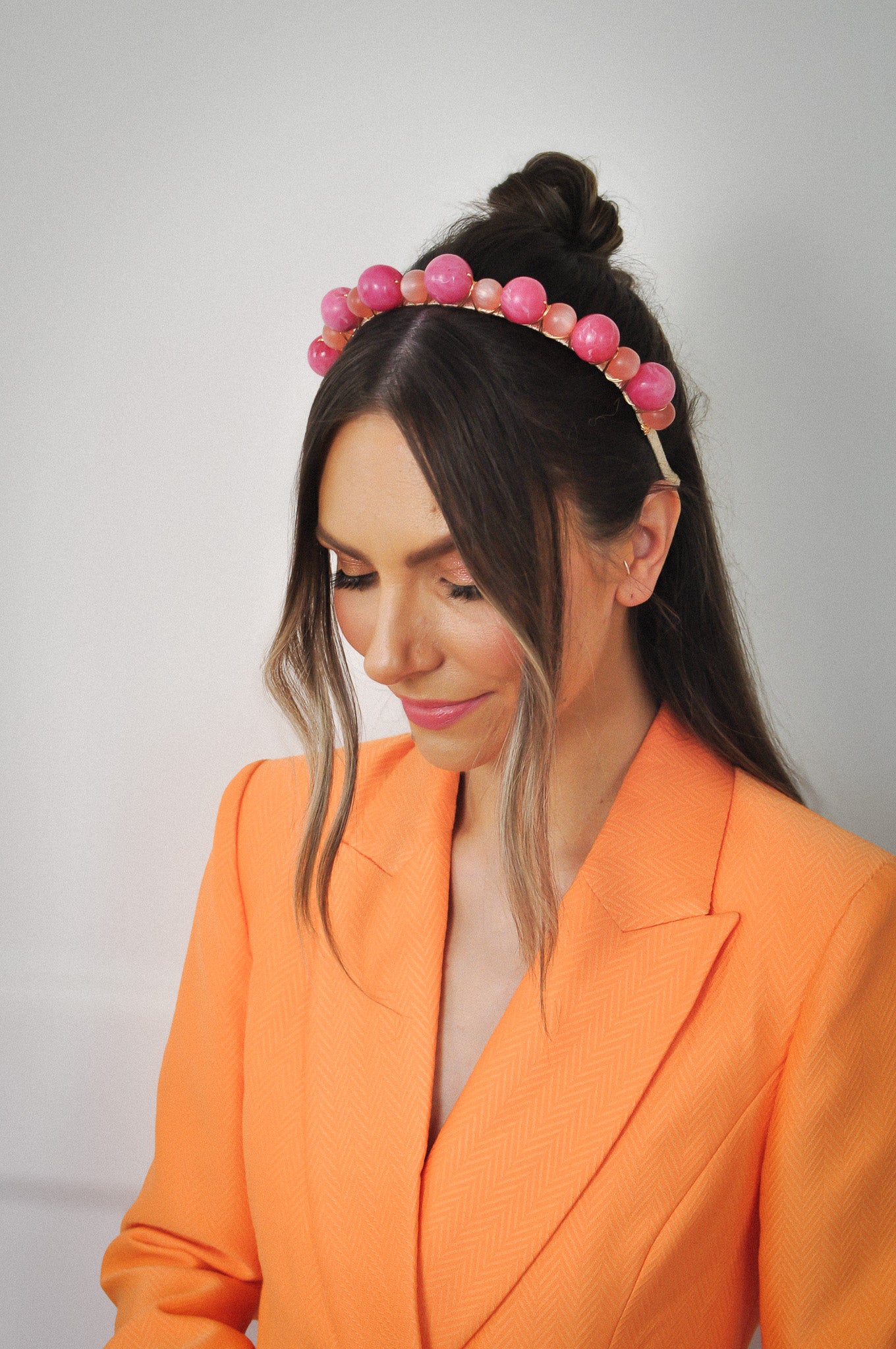 Tamsin Pink Headband for Women - Soft Stretchy Hair Band for Workouts, Yoga, Running & Everyday Use