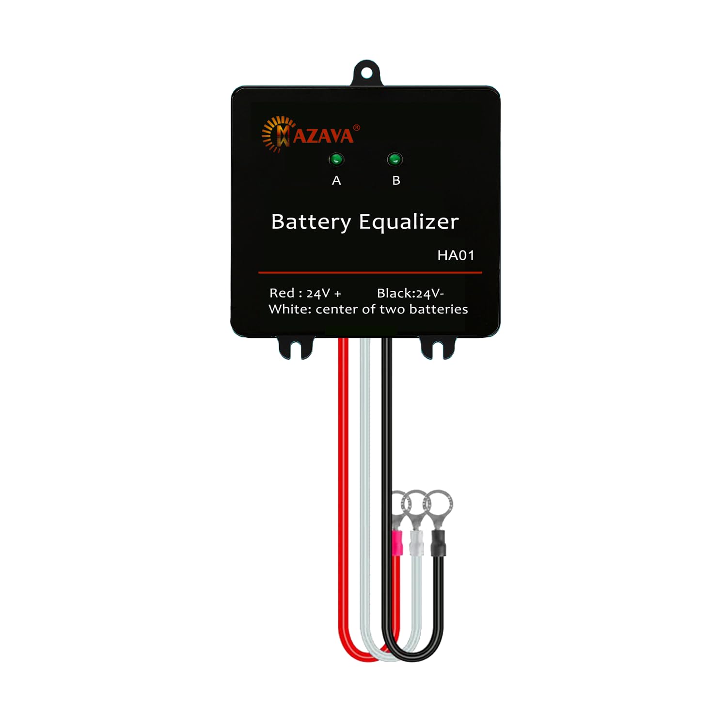 Mazava HA01 24V Battery Equalizer & Voltage Balancer - Extend Battery Life for 12V Gel, Flooded, AGM & Lithium Batteries - Ideal for Solar Power Systems, RVs, Boats & Off-Grid Applications