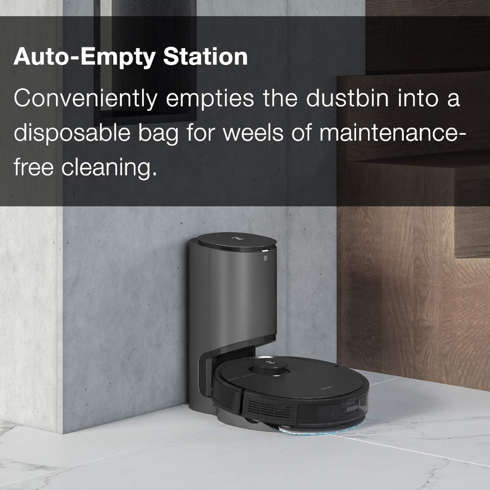 ECOVACS DEEBOT OZMO T8 AIVI Robot Vacuum and Mop Combo - Smart Self-Emptying with Laser Navigation, Perfect for Hardwood Floors & Pet Hair - Home Cleaning Solution for Busy Families