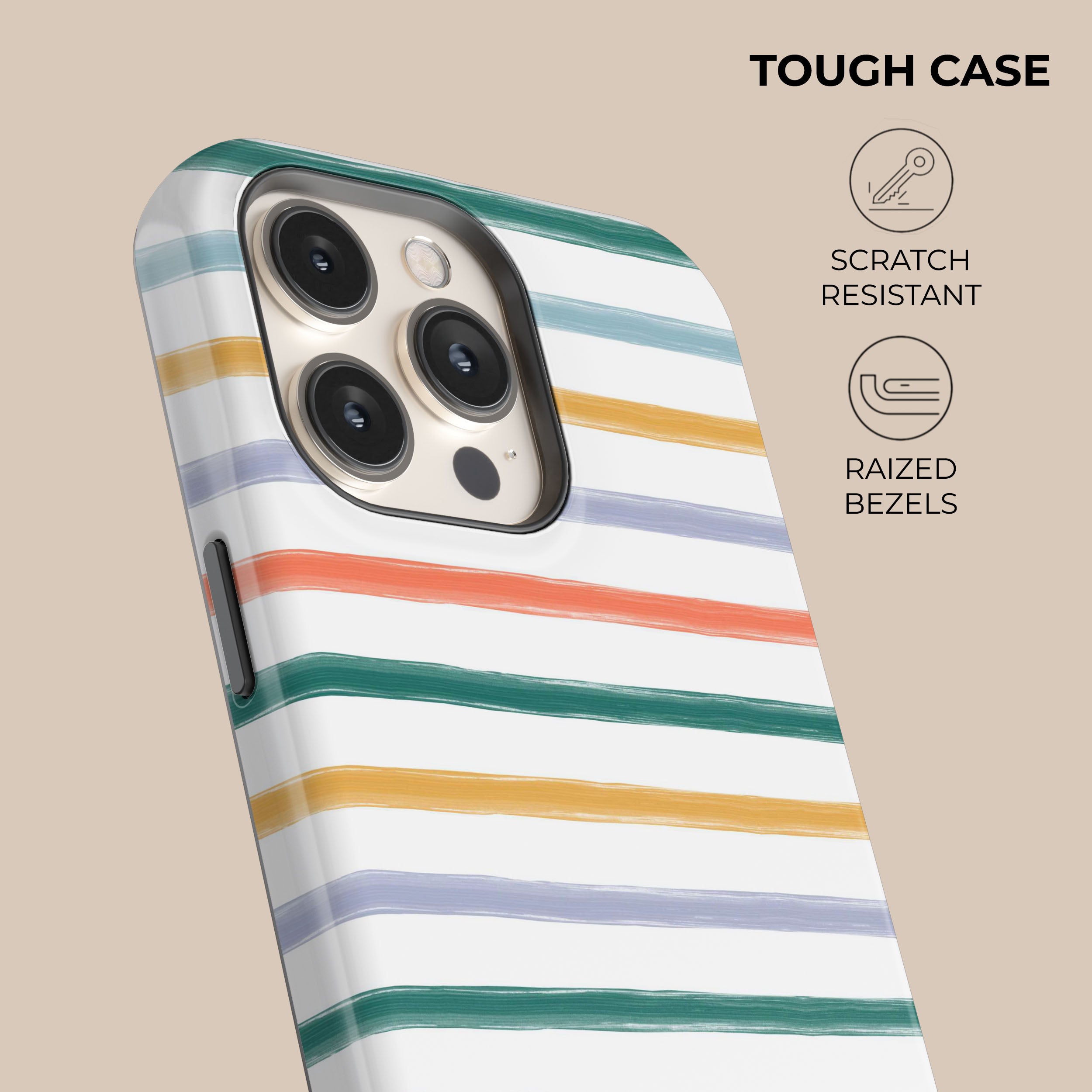 Stylish Summer Stripes Phone Case - Trendy Protective Cover for iPhone & Samsung - Perfect for Beach, Travel & Everyday Use
