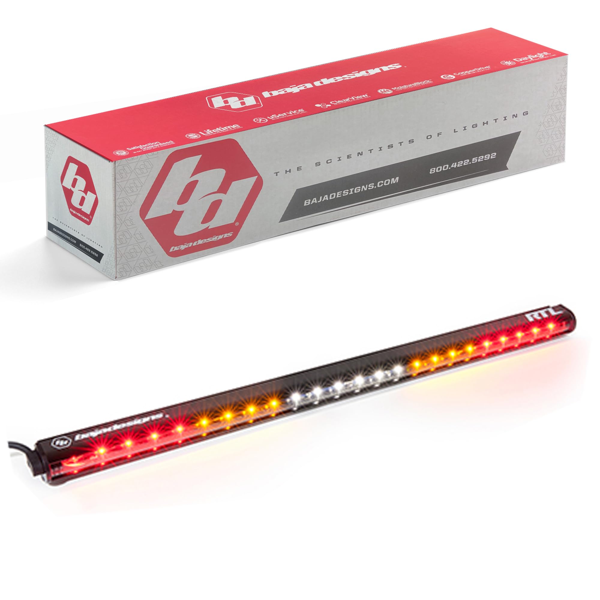 30 Inch LED Light Bar - Single Row Straight Off-Road Light for Trucks, Jeeps & ATVs - Baja Designs - Perfect for Night Driving, Camping & Off-Road Adventures