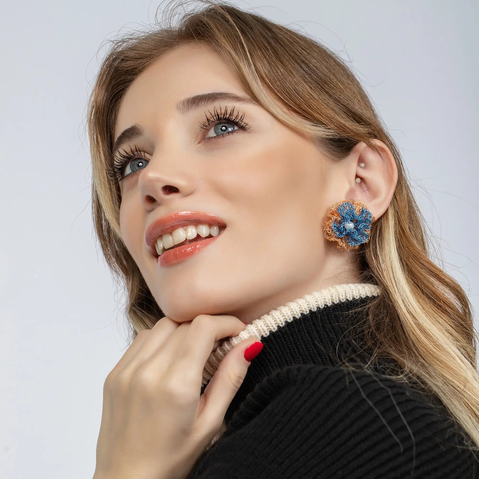 Handmade Boho Flower Crochet Earrings for Women - Lightweight Dainty Floral Hook Earrings for Spring Summer Outfits, Weddings & Festivals