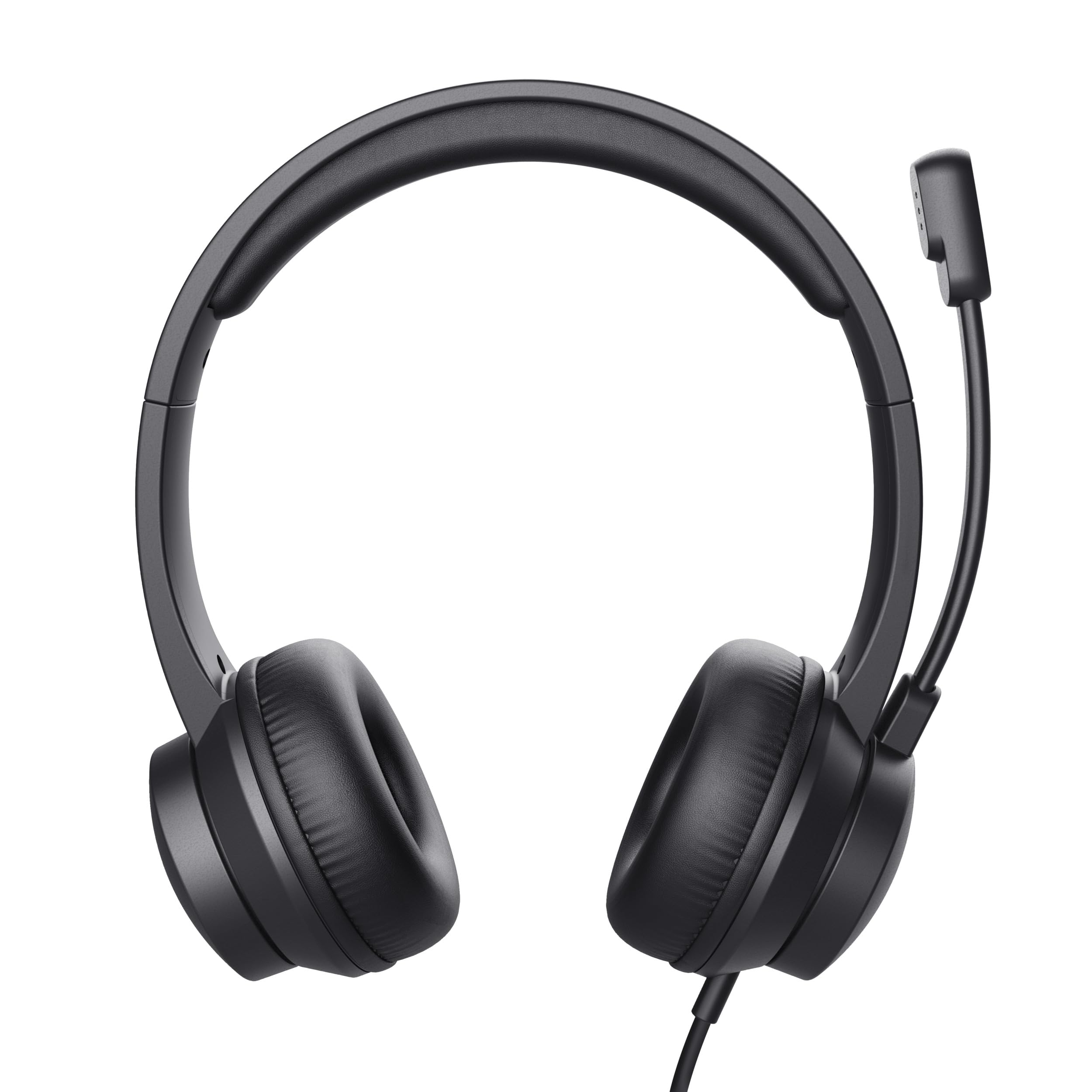 Trust Ayda Lightweight On-Ear Wired Headphones with Microphone - 3.5mm PC Headset, Adjustable Headband & 1.8m Cable for Computer, Laptop, Desktop, Mac | Perfect for Home Office, Zoom Meetings, Teams Calls & Online Classes (Black)