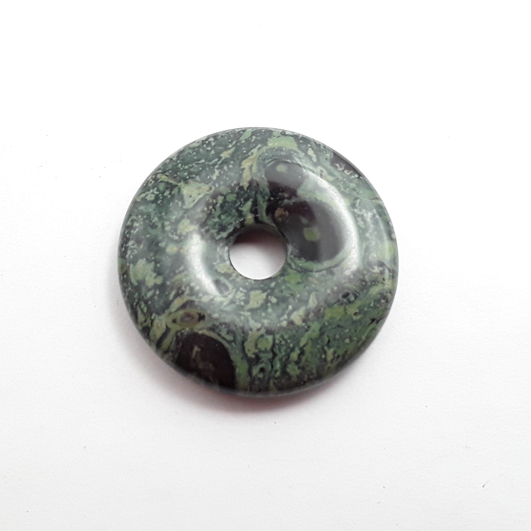 Natural Kambaba Jasper Donut Pendant Necklace - 50mm Handmade Stone Jewelry for Meditation & Spiritual Healing | Boho Chic Gift for Women