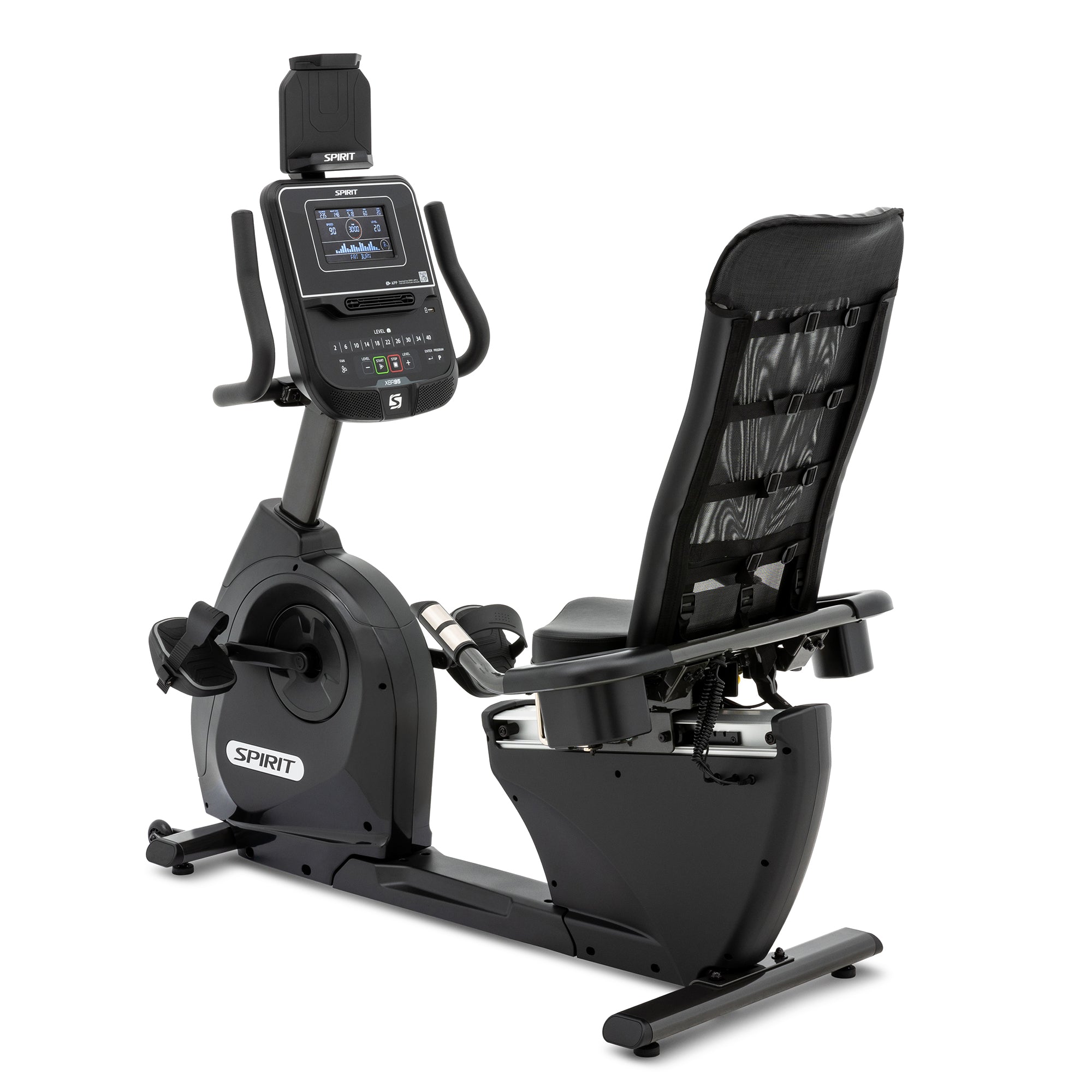 Spirit XBR95 Recumbent Exercise Bike for Home Gym - Low Impact Cardio Workout Machine for Seniors & Physical Therapy - Compact Indoor Cycling Bike with Adjustable Seat & LCD Display