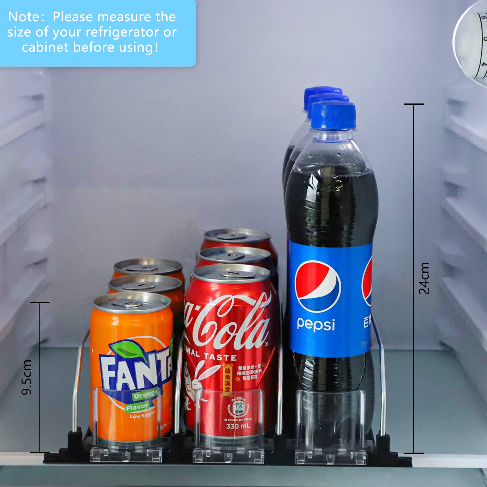 SWAWIS Automatic Can Dispenser & Refrigerator Organizer - Black | Space-Saving Soda/Beer Can Dispenser for Fridge, Kitchen & Pantry | Perfect for Parties, BBQs & Home Organization