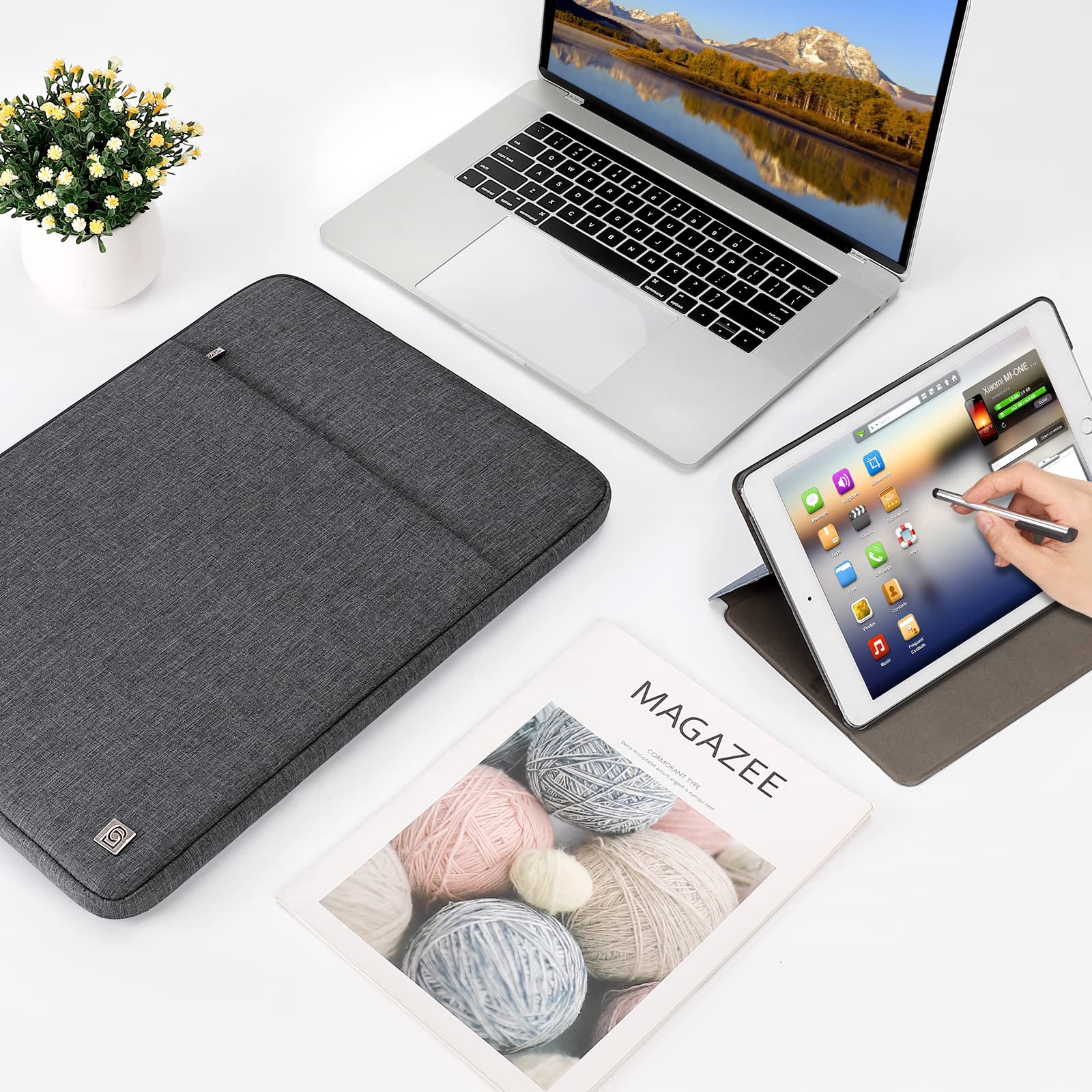 DOMISO 12.5 Inch Waterproof Laptop Sleeve Case - Protective Carrying Bag for 13