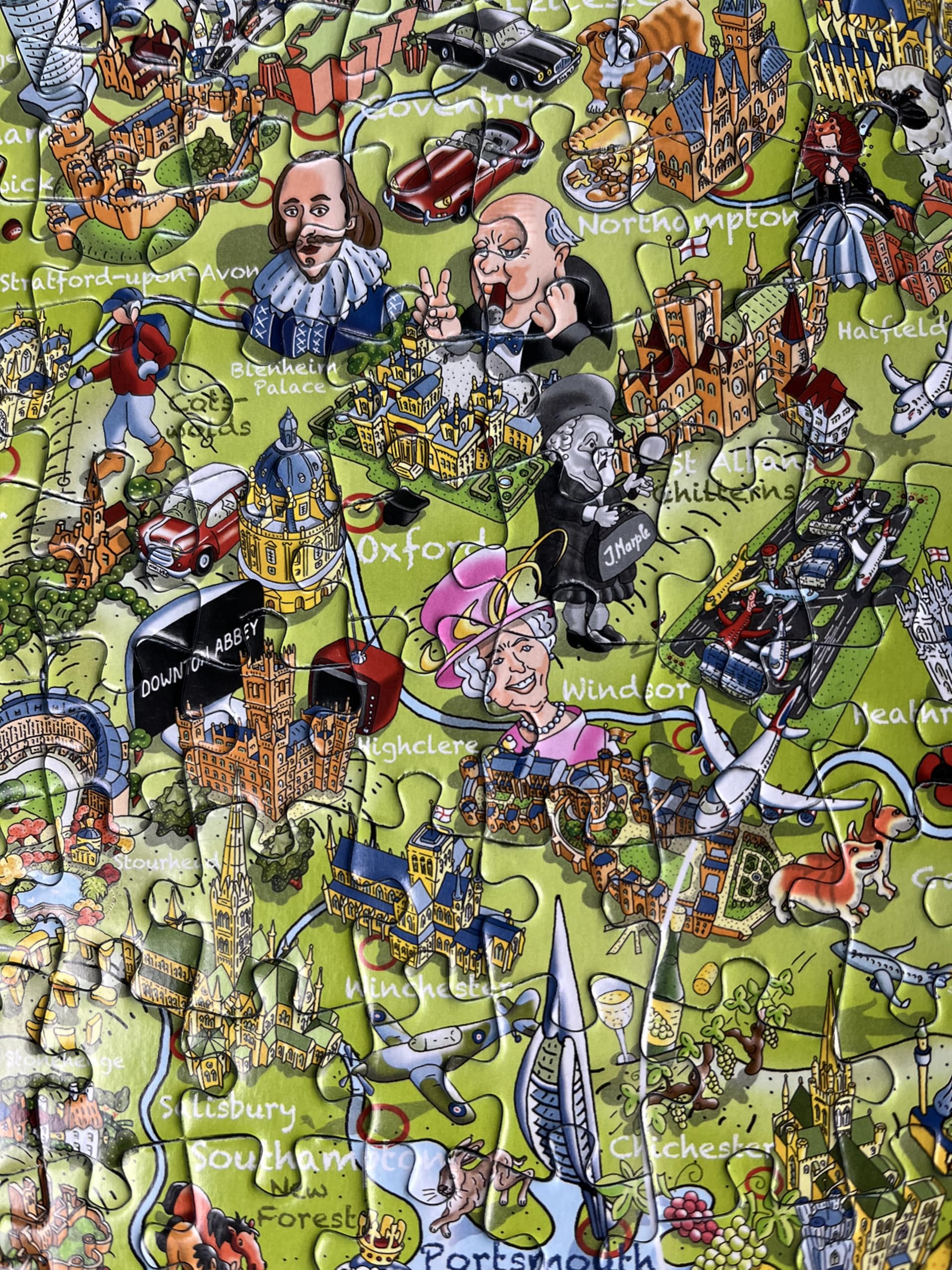 1000 Piece British Map Jigsaw Puzzle for Adults | Premium 100% Recycled Board | Sustainable & Eco-Friendly Puzzle | Perfect Gift for Puzzle Lovers | Great for Relaxation, Family Bonding & Home Decor | Gibsons Games