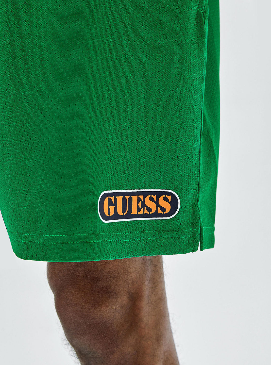 Guess Originals Green Sonic Mesh Shorts for Men - Comfortable Athletic Running Shorts with Breathable Fabric - Perfect for Gym, Workout, and Casual Wear