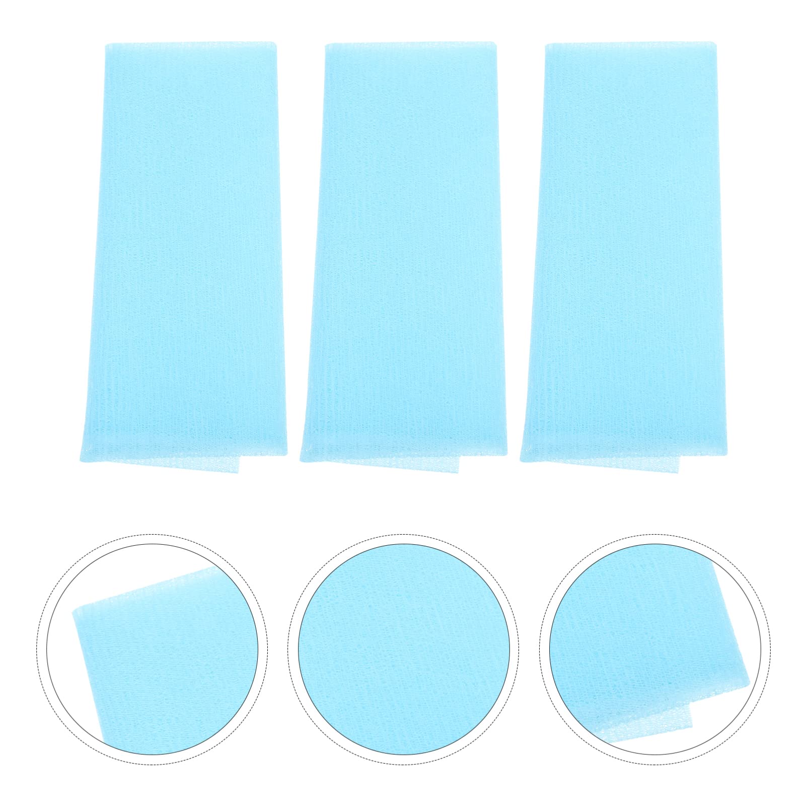 SOLUSTRE 3-Pack Exfoliating Back Scrubber - Long Strip Loofah Bath Towel with Handle for Deep Cleansing | Shower Body Brush & Bath Scrubber for Men & Women | Perfect for Spa, Exfoliation & Back Acne Care