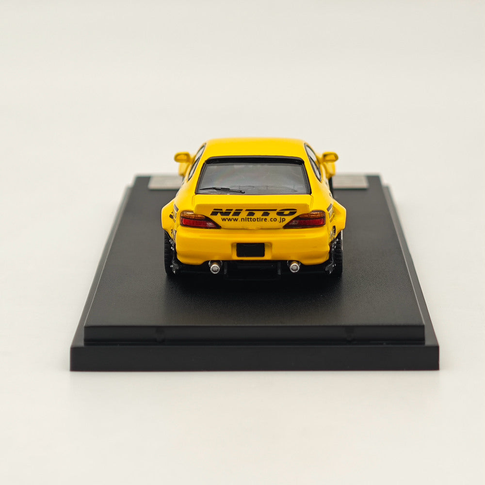 1/64 Scale Nissan Silvia S15 Pandem Rocket Bunny Yellow Diecast Model Car - Collectible Toy for Display, Racing Games & Car Enthusiasts