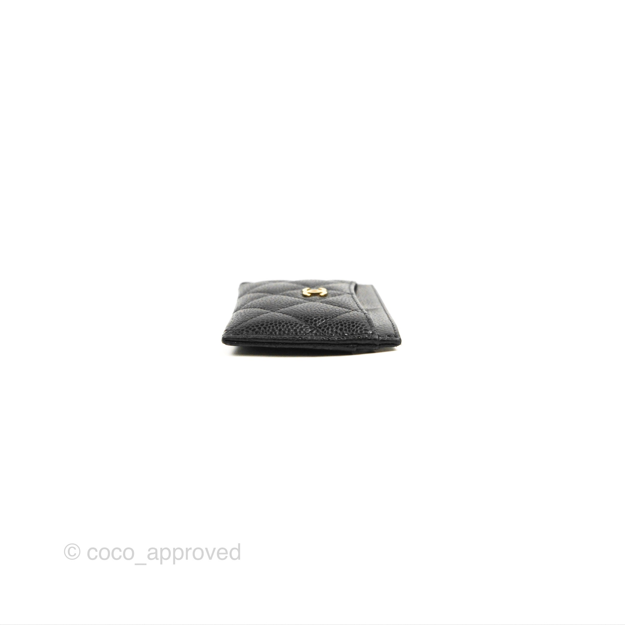 Chanel Classic Flat Card Holder in Black Caviar Leather with Gold Hardware - Perfect for Everyday Use & Luxury Gift Giving