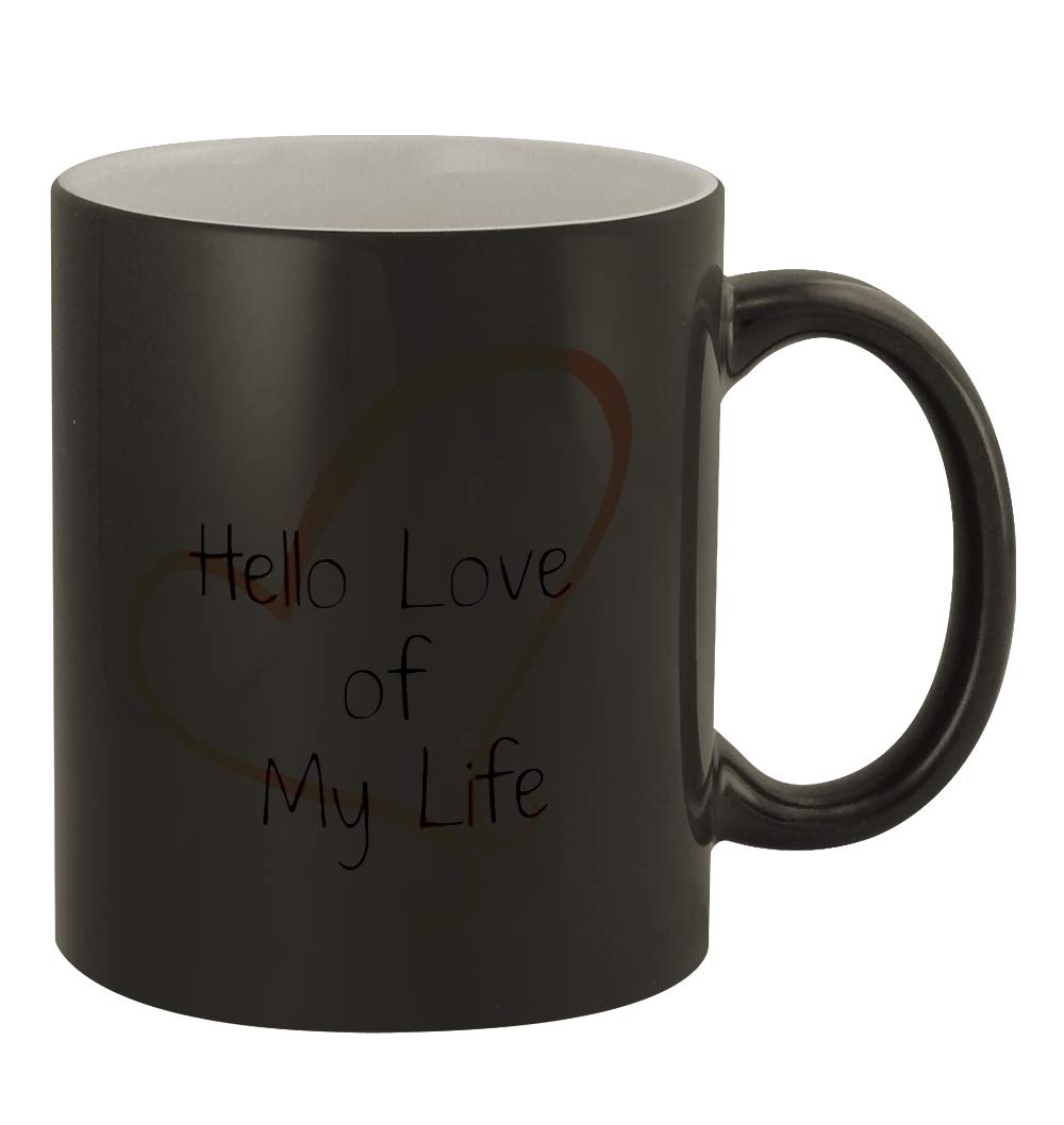 Funny Color Changing Coffee Mug - 11oz Ceramic Magic Cup with Humorous 'Hello Love of My Life' Design | Perfect Gift for Couples, Anniversaries & Coffee Lovers