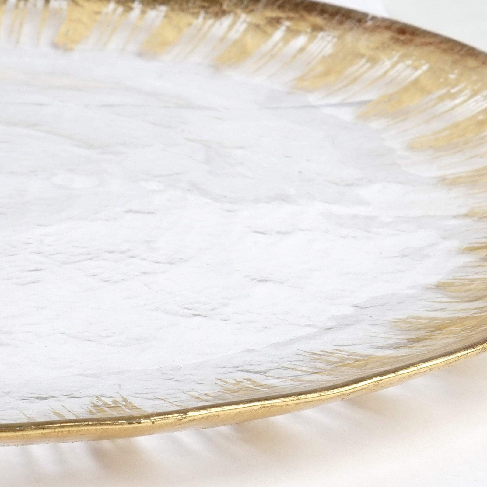 Premium Glass Charger Plates with Gold Rim - Elegant Dinner Plate Chargers for Weddings & Formal Events - Set of 8 - Perfect for Table Decor, Holiday Dinners & Special Occasions