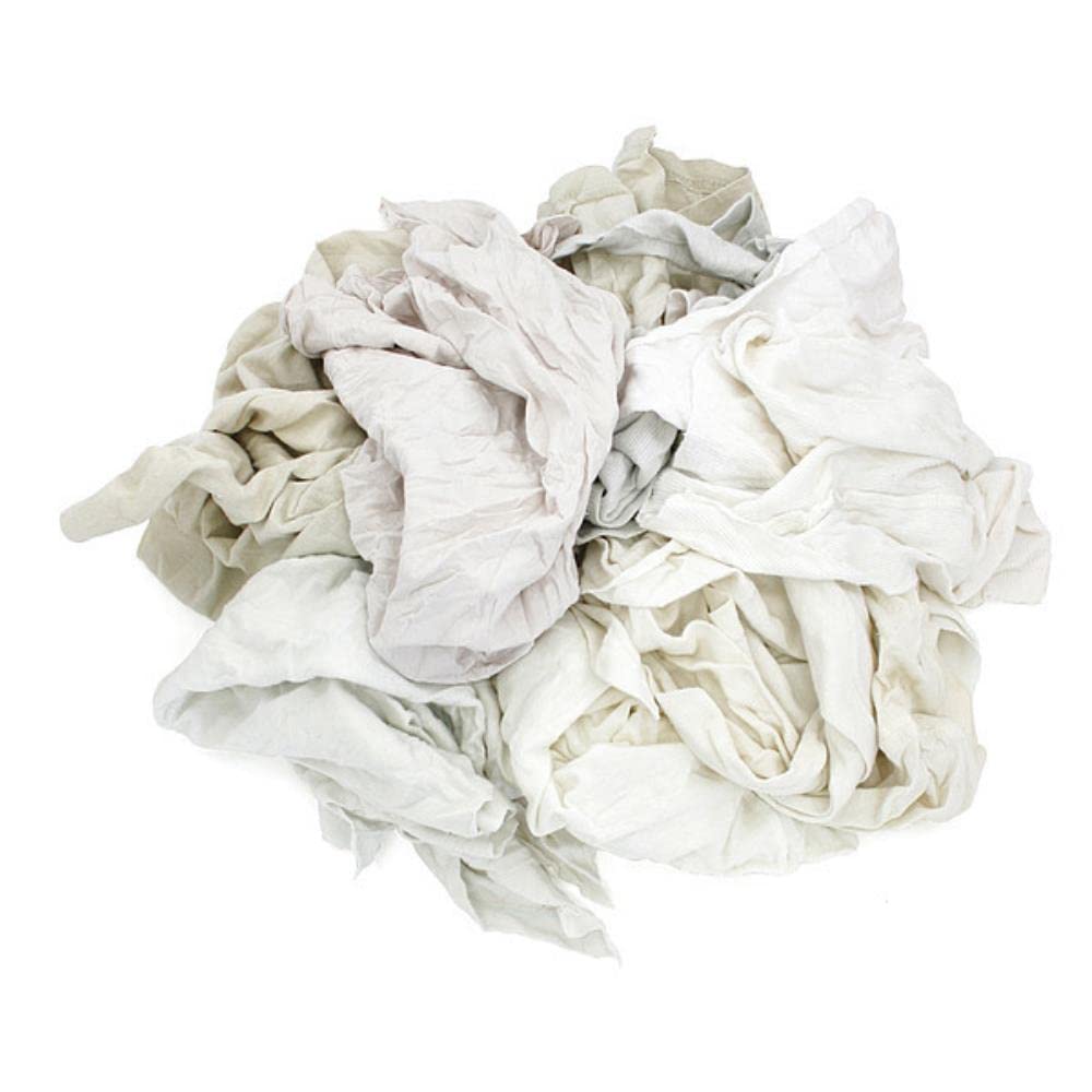 Premium Supreme Quality Smooth Jersey Die Cut Cleaning T-Shirts - Lint Free White Cloth Rags (15 lb Box) - Ideal for Automotive Detailing, Household Cleaning & Industrial Use