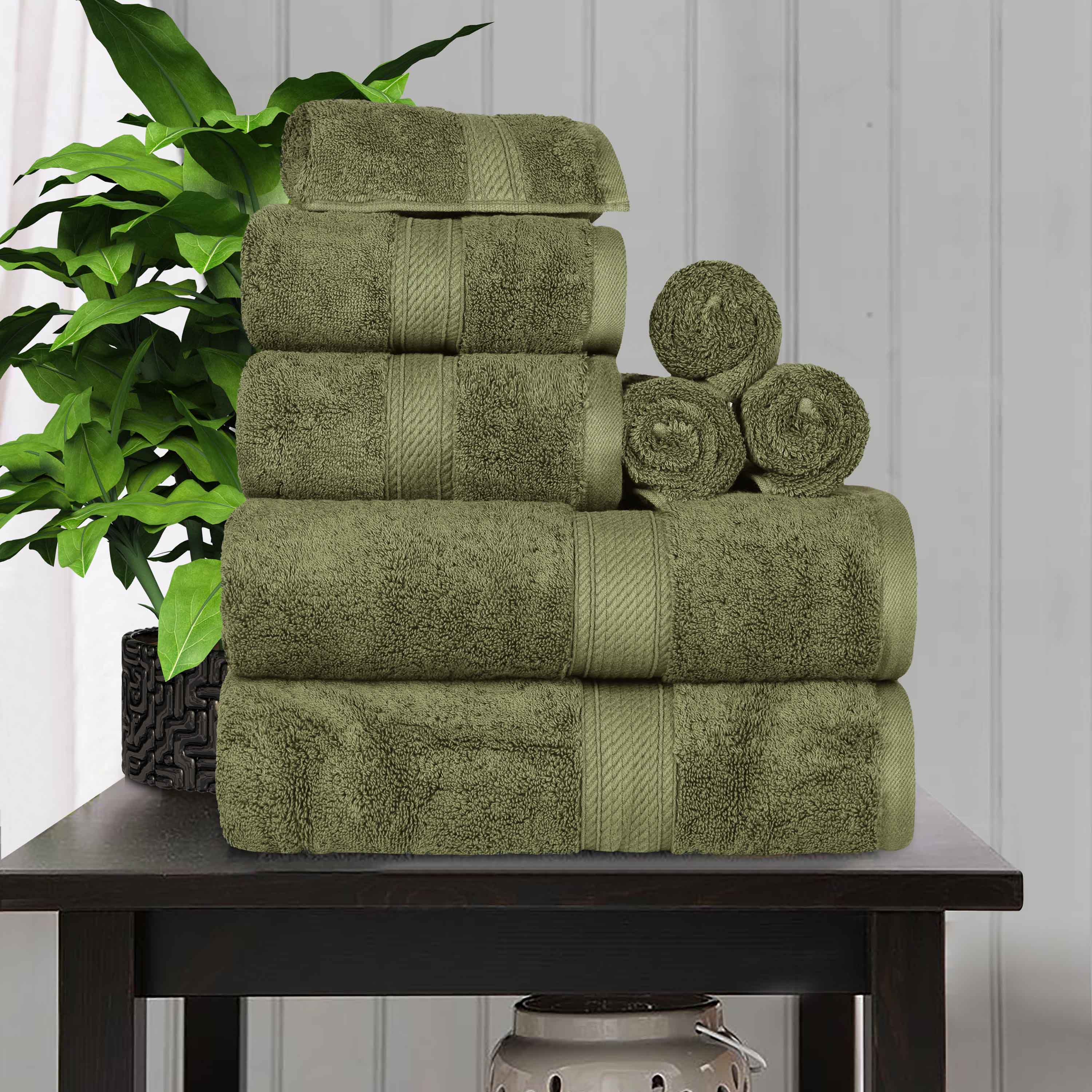 Premium 8-Piece Egyptian Cotton Towel Set - Ultra Soft, Heavyweight & Plush for Bath, Spa & Luxury Home Decor