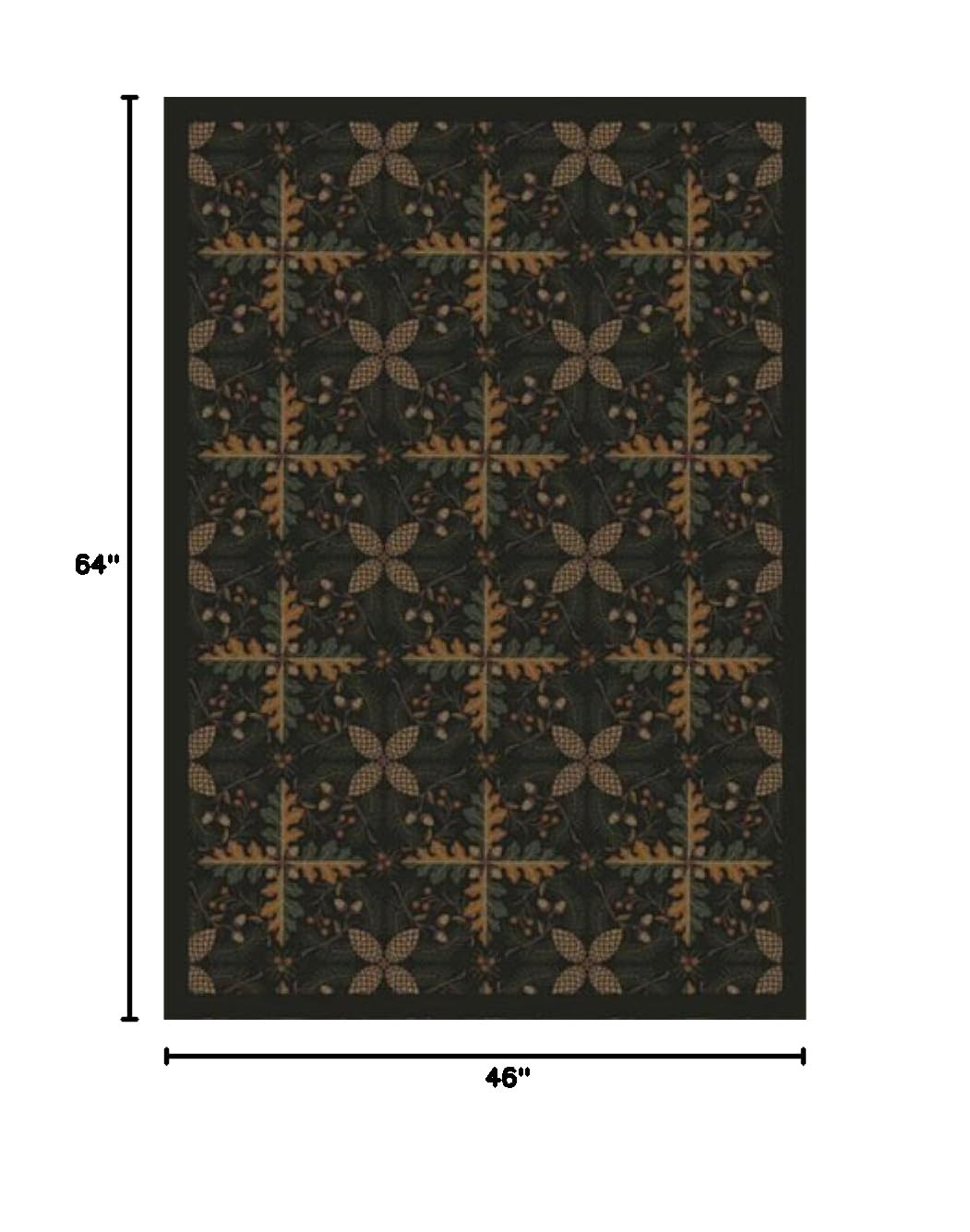 Joy Carpets Kaleidoscope Tahoe Whimsical Area Rugs - Pine Design Non-Slip Living Room Rug for Kids Bedroom & Playroom Decor