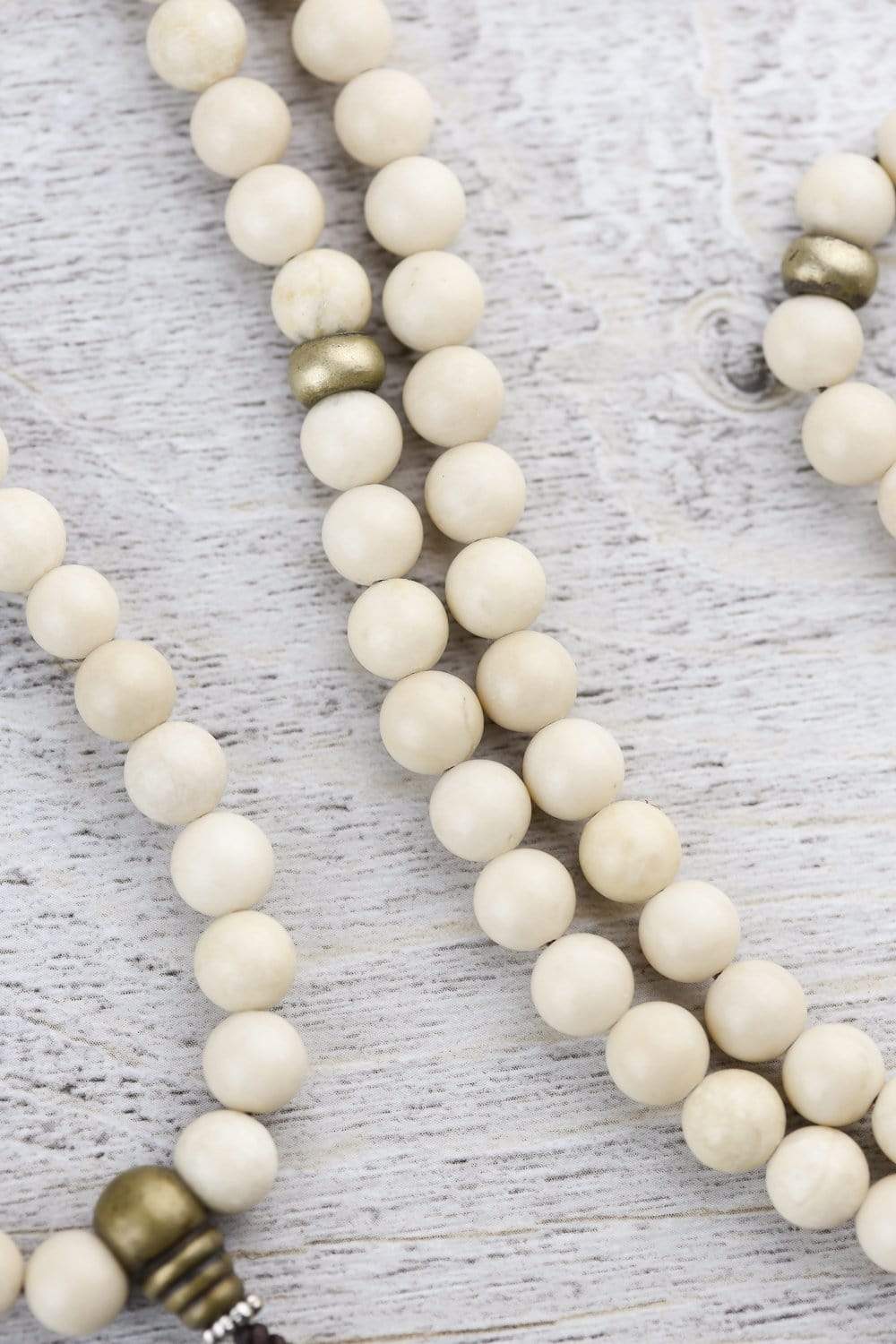Guiding Fossil Jasper Mala Beads - Natural Healing Stone Meditation Bracelet for Stress Relief & Spiritual Balance | Perfect for Yoga, Mindfulness & Chakra Cleansing