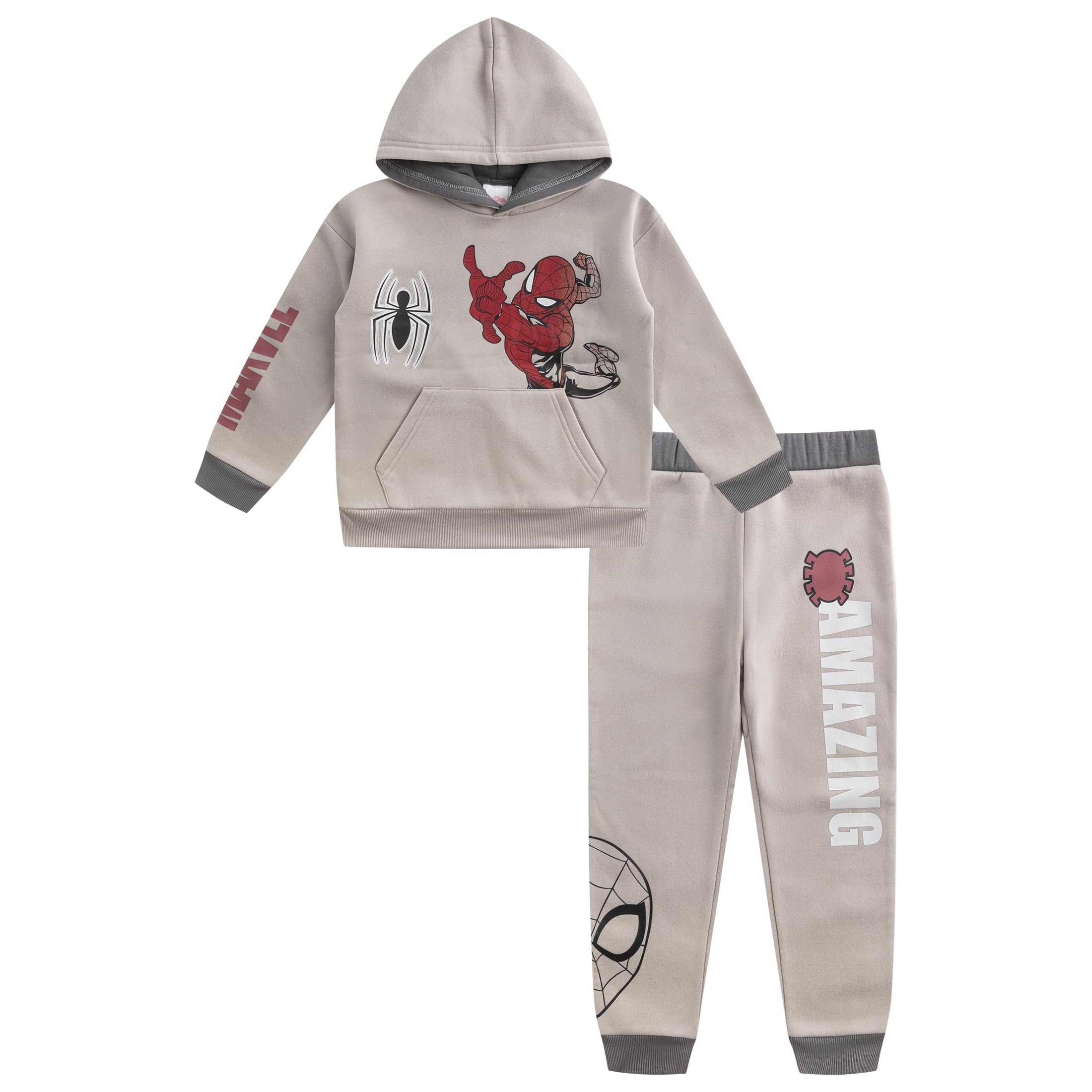 Marvel Spider-Man Boys Hoodie and Pants Set - Toddler & Kids Superhero Costume for Halloween, Cosplay & Birthday Parties | Soft Cotton Outfit for Ages 2-8 Years