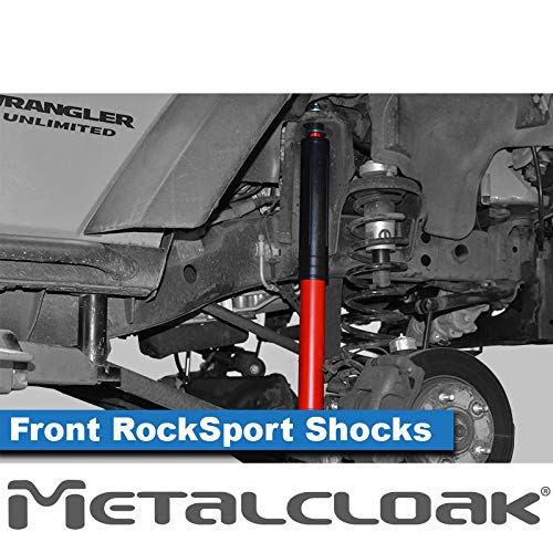 MetalCloak Rocksport RED Performance Long Travel Shock Absorbers for Lifted Jeep Wrangler JK Front - Premium Off-Road Suspension Upgrade for Smooth On & Off-Road Driving - Easy Bolt-On Installation - Made in USA - Perfect for Trail Riding, Rock Crawling & Daily Commuting