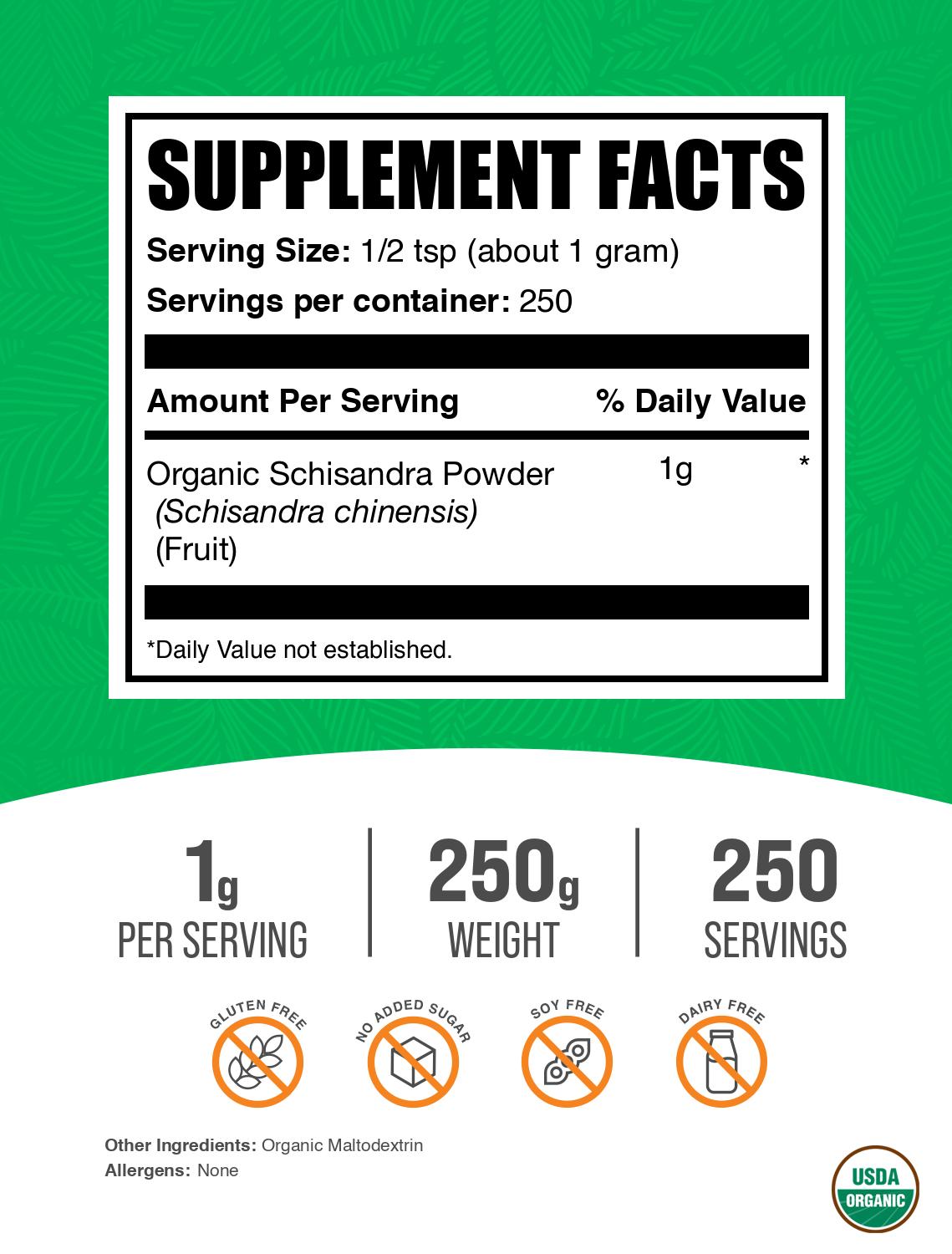 Organic Schisandra Berry Powder - 100% Pure, Natural Adaptogen for Stress Relief & Immune Support - Perfect for Smoothies, Teas & Wellness Drinks