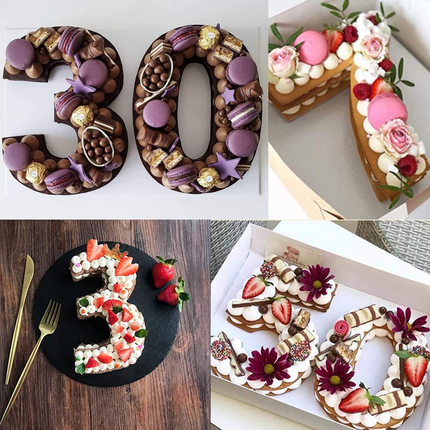 Ducodocu 10-Inch 3D Silicone Number Cake Molds Set of 3 - Large Baking Pans for DIY Birthday, Wedding, Anniversary Cakes - Perfect for Home Bakers & Professional Decorators