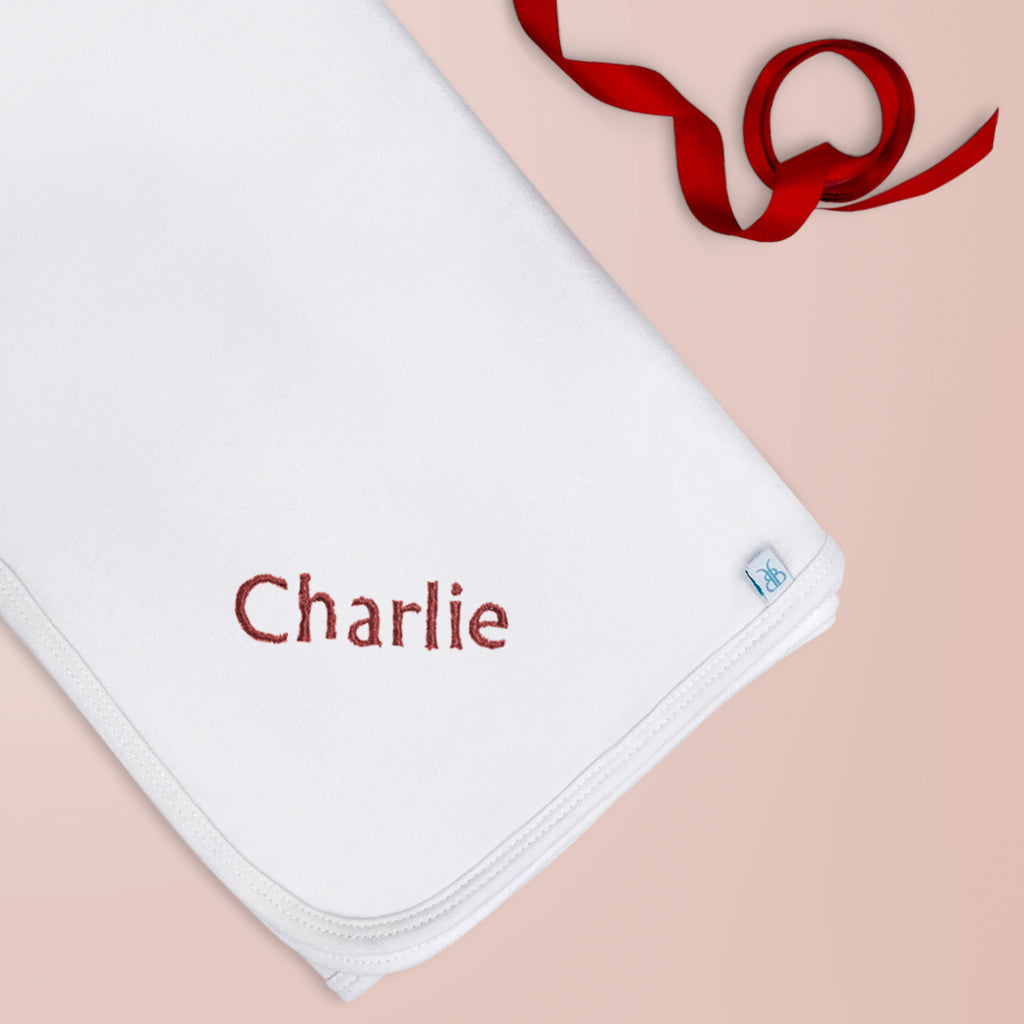 Personalized Christmas Snuggle Wrap with Berkeley Bear - Cozy Red Plush Blanket for Holiday Gifts, Winter Warmth & Family Movie Nights